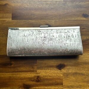 Banana Republic gold cork clutch